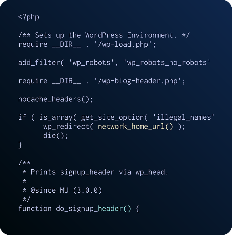 WordPress engineer code snippet