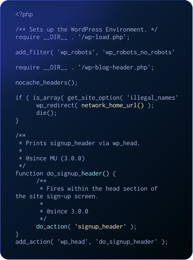 WordPress code snippet