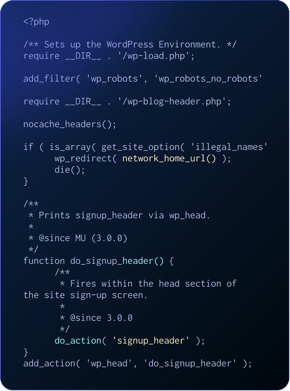 WordPress code snippet
