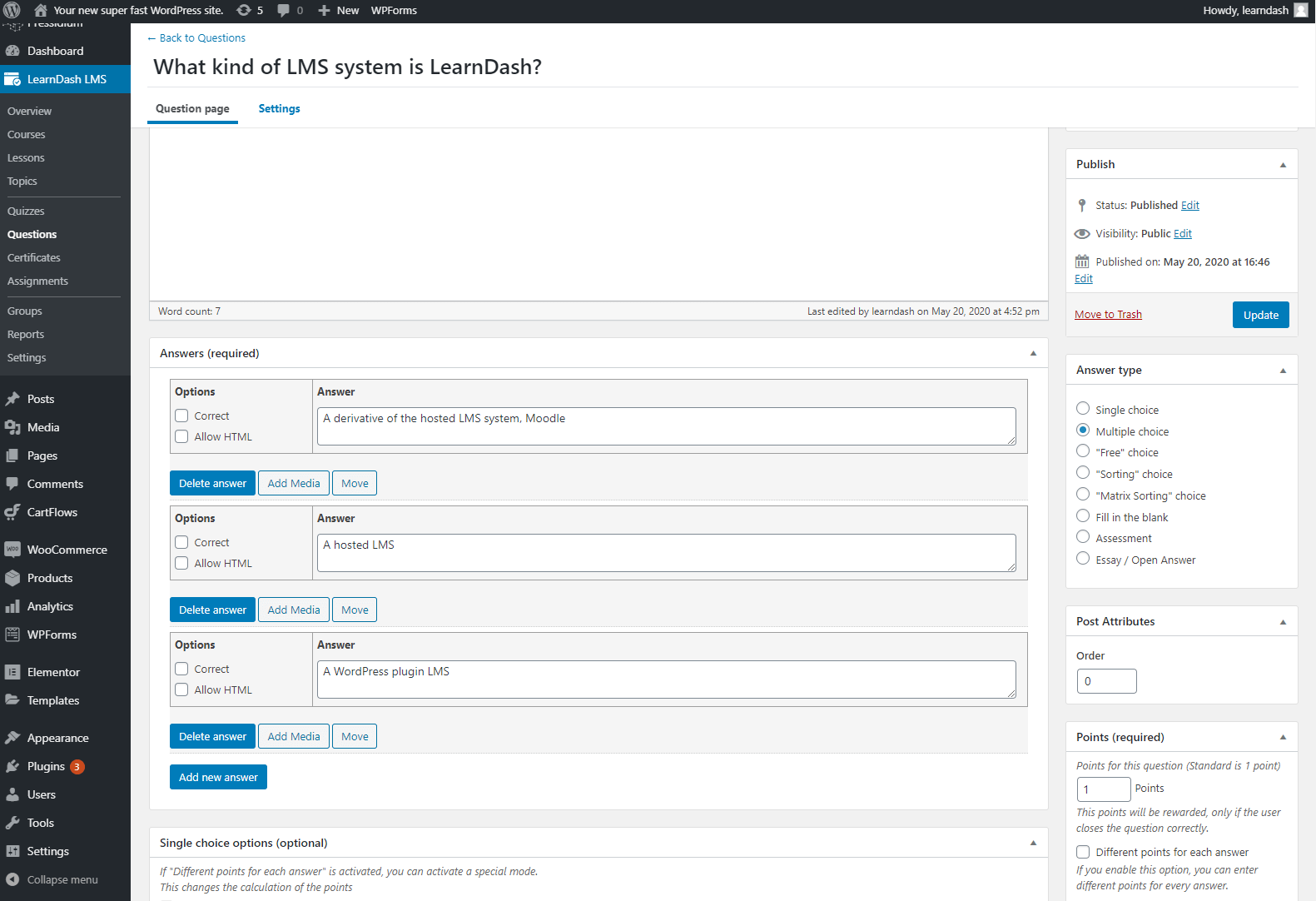 LearnDash Quizzes – Getting Started - Pressidium Hosting