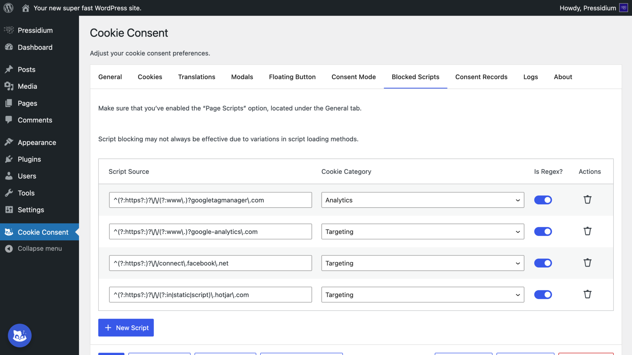 Introducing the Pressidium Cookie Consent Plugin for WordPress Sites
