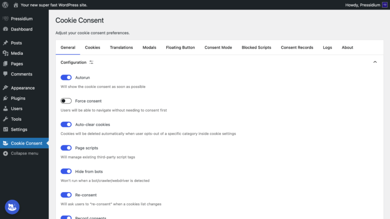 Introducing the Pressidium Cookie Consent Plugin for WordPress Sites
