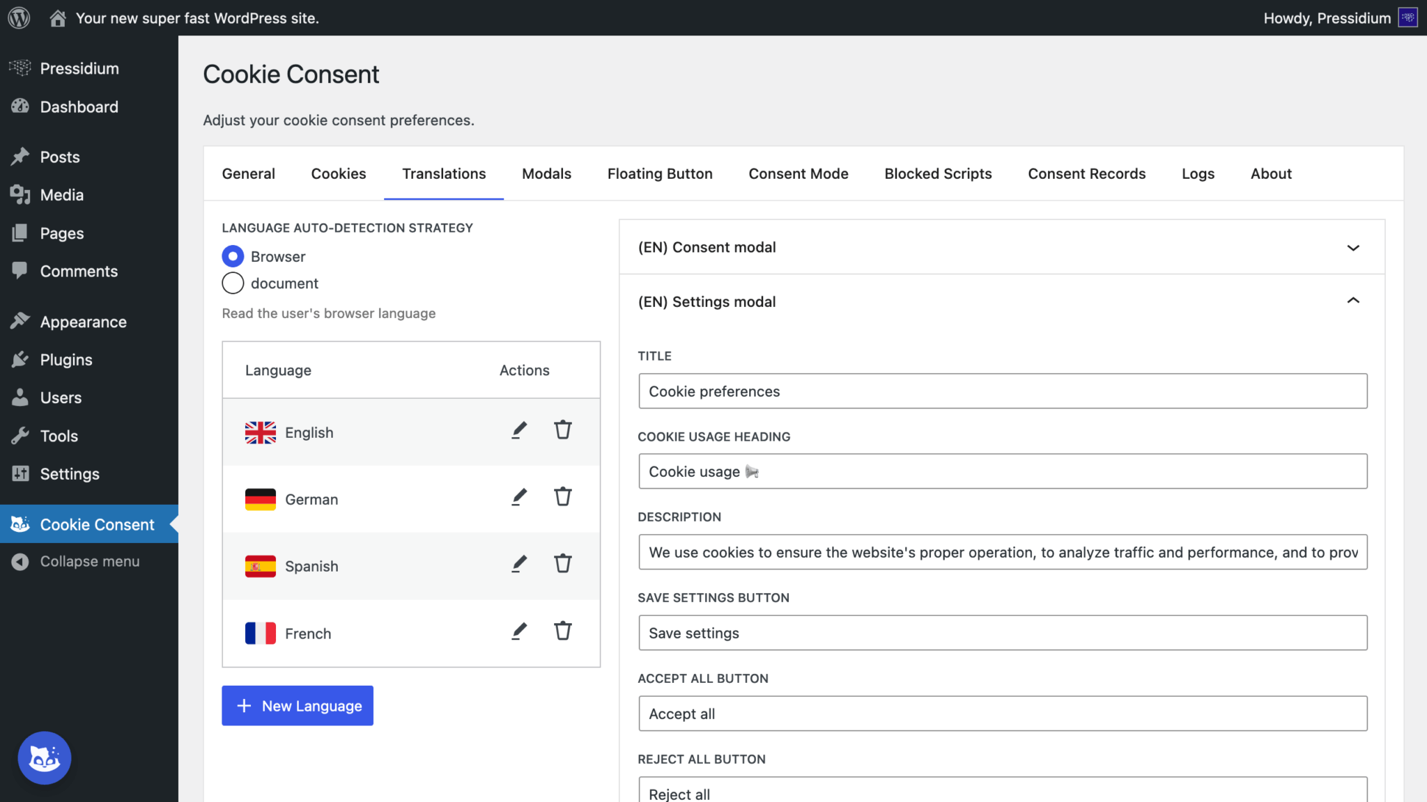 Introducing the Pressidium Cookie Consent Plugin for WordPress Sites