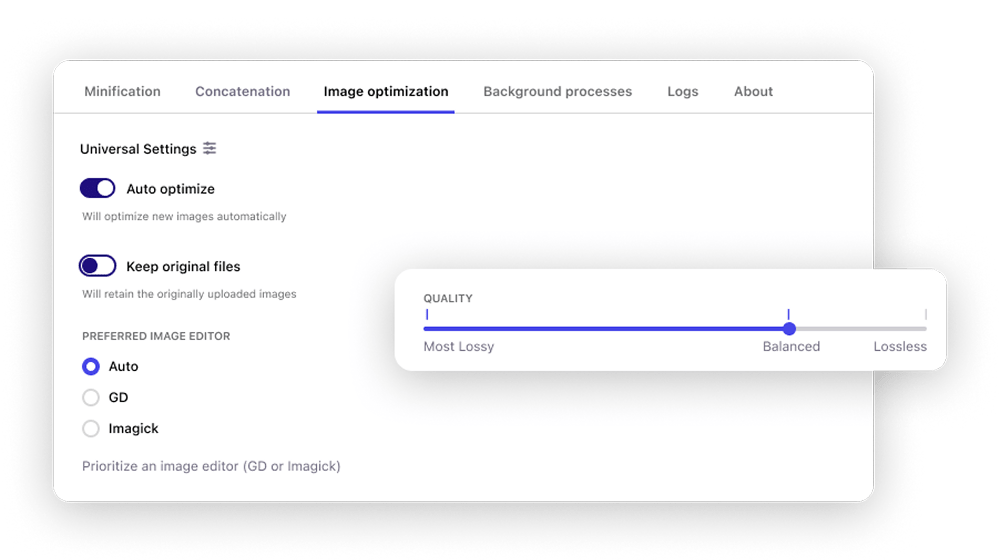 Pressidium Performance plugin image optimization settings overview