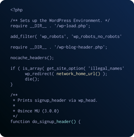 WordPress engineer code snippet